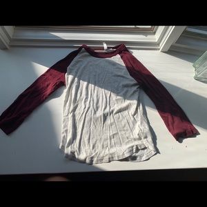 Red Sleeved Baseball Tee